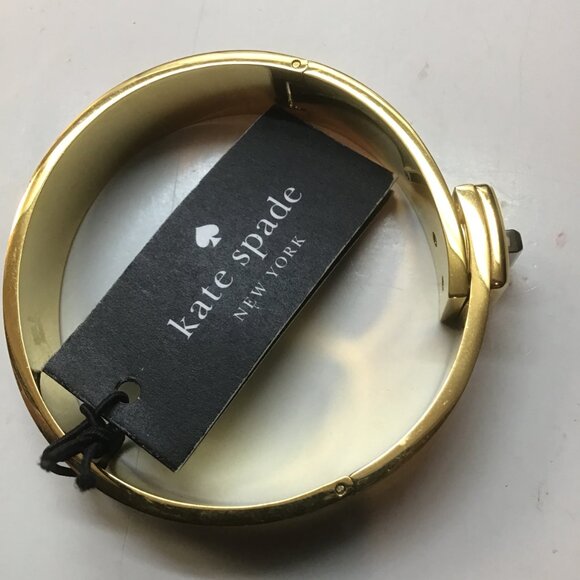 Kate Spade New Brownish Burgundy Turn Lock Hinged Cuff Bracelet - Picture 2 of 2